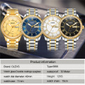 OLEVS 6899 Golden Men Business Watch Auto Date and Week Bracelet Quartz Watches Luxury Diamond Dial Male Clock Mans Wristwatches